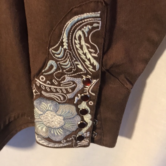 Rockmovers Ranch Wear mens size L brown long sleeved shirt - Picture 2 of 4